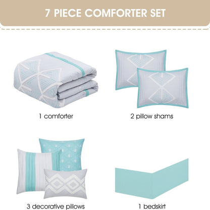 Ensemble de couette brodée en éponge Nanshing Corina 7 pièces