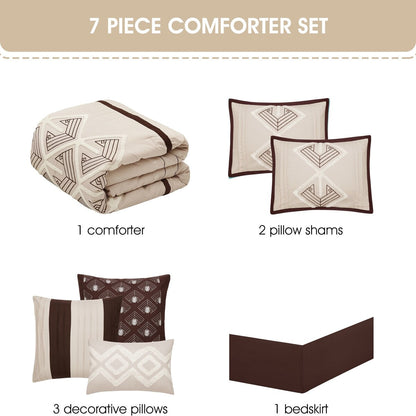 Ensemble de couette brodée en éponge Nanshing Corina 7 pièces