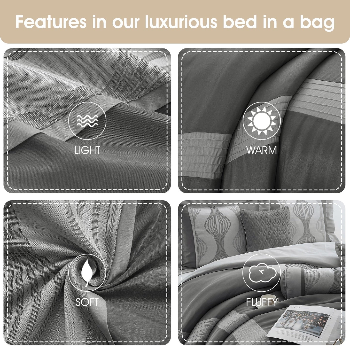 Ensemble de couette géométrique moderne 7 pièces Nanshing Daniella