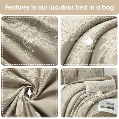 Ensemble de couette traditionnel damassé Nanshing Tiana 7 pièces