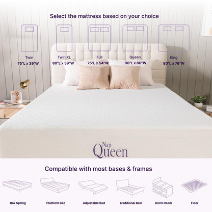 Matelas NapQueen Elizabeth 8 en mousse à mémoire de forme et gel rafraîchissant
