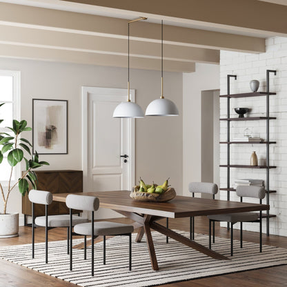 Suspension moderne Nathan James Percy à 2 lumières pour îlot central, avec abat-jour en métal et cordon ajustable