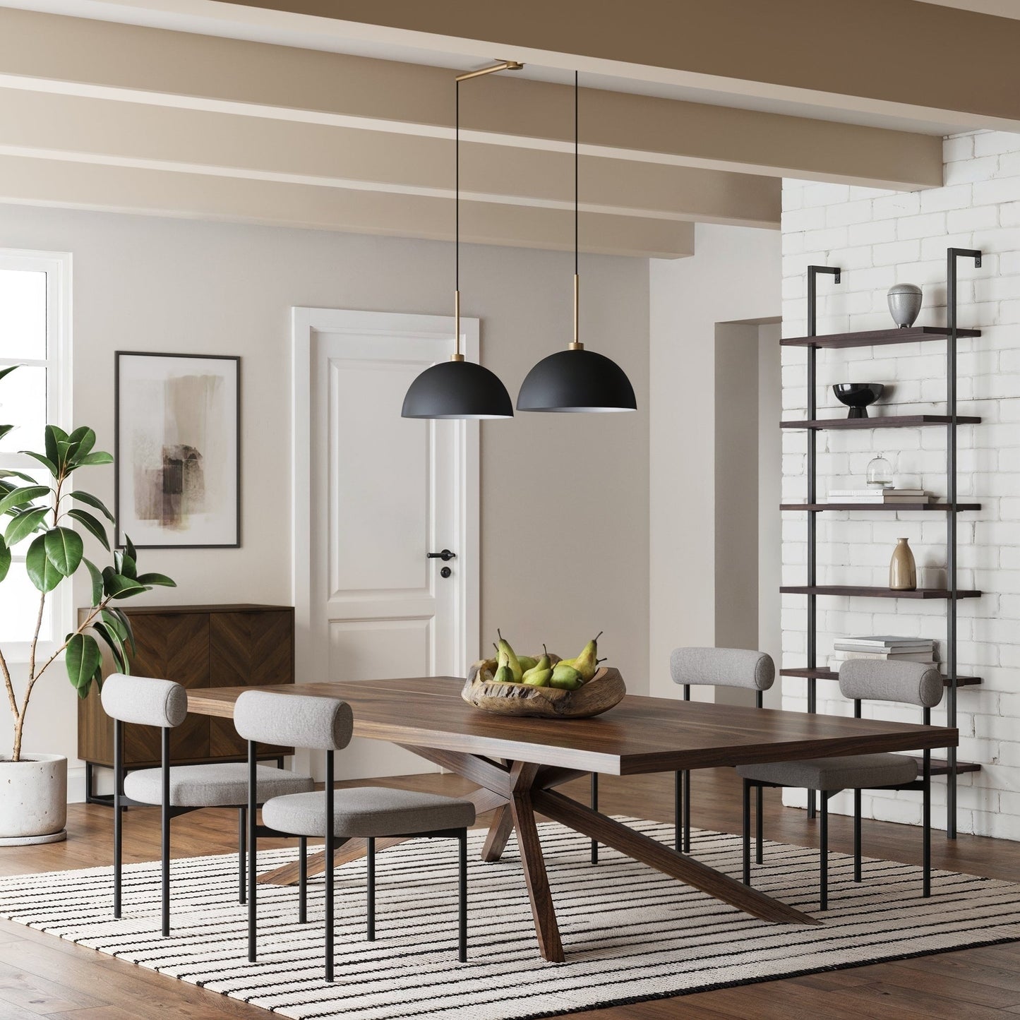 Suspension moderne Nathan James Percy à 2 lumières pour îlot central, avec abat-jour en métal et cordon ajustable