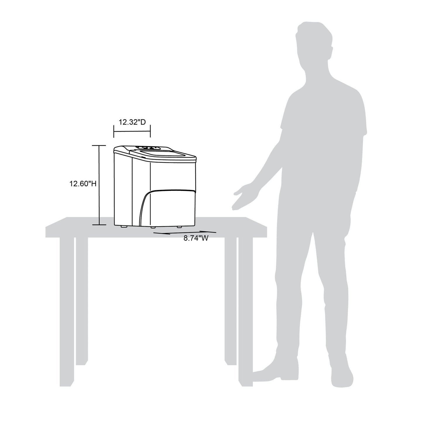 Machine à glaçons de comptoir Newair 12 kg, portable et légère, commandes intuitives, glaçons de différentes tailles, pièces sans BPA