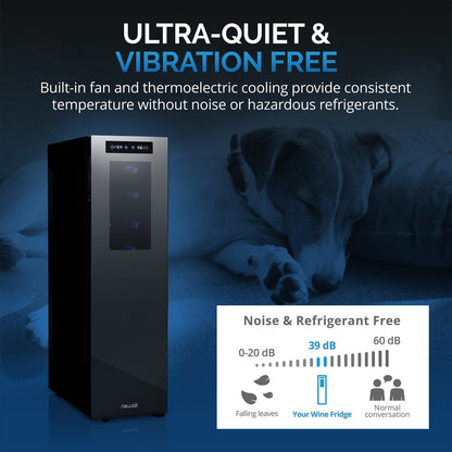 Cave à vin Newair Shadow-T Series, réfrigérateur à double zone de température (18 bouteilles), pose libre, thermoélectrique, commande numérique