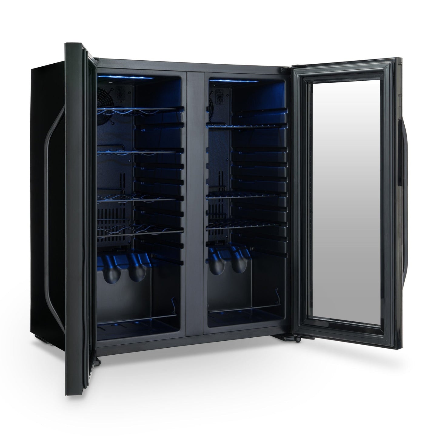 Réfrigérateur à vin et boissons Newair, 18 bouteilles et 59 canettes, deux zones de température, pose libre, contrôle numérique de la température