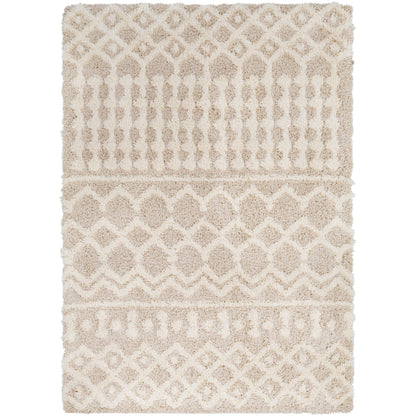 Tapis à poils longs Livabliss Newton à motif géométrique marocain et treillis