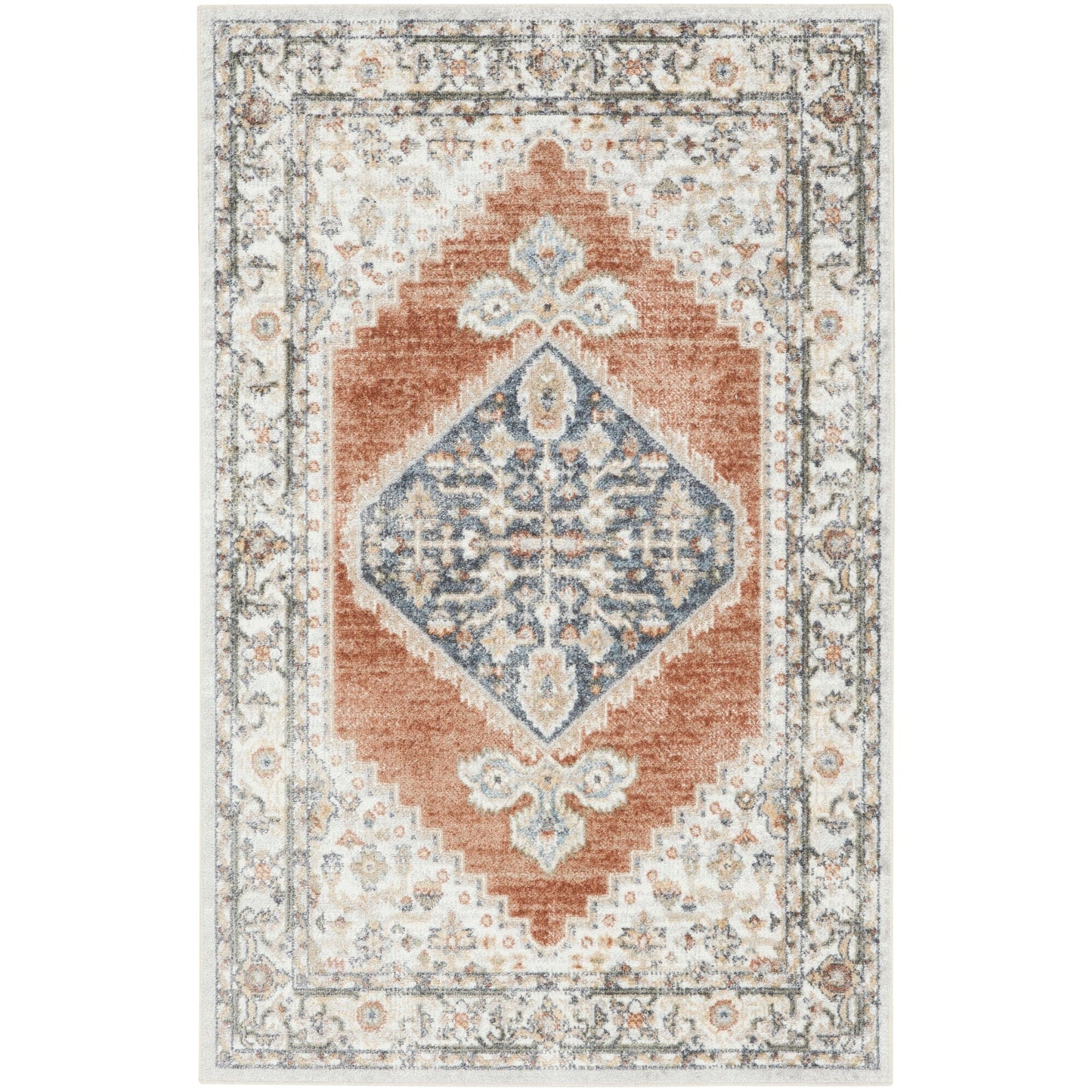Tapis persan vieilli Nourison Abby, lavable en machine, pour intérieur uniquement.