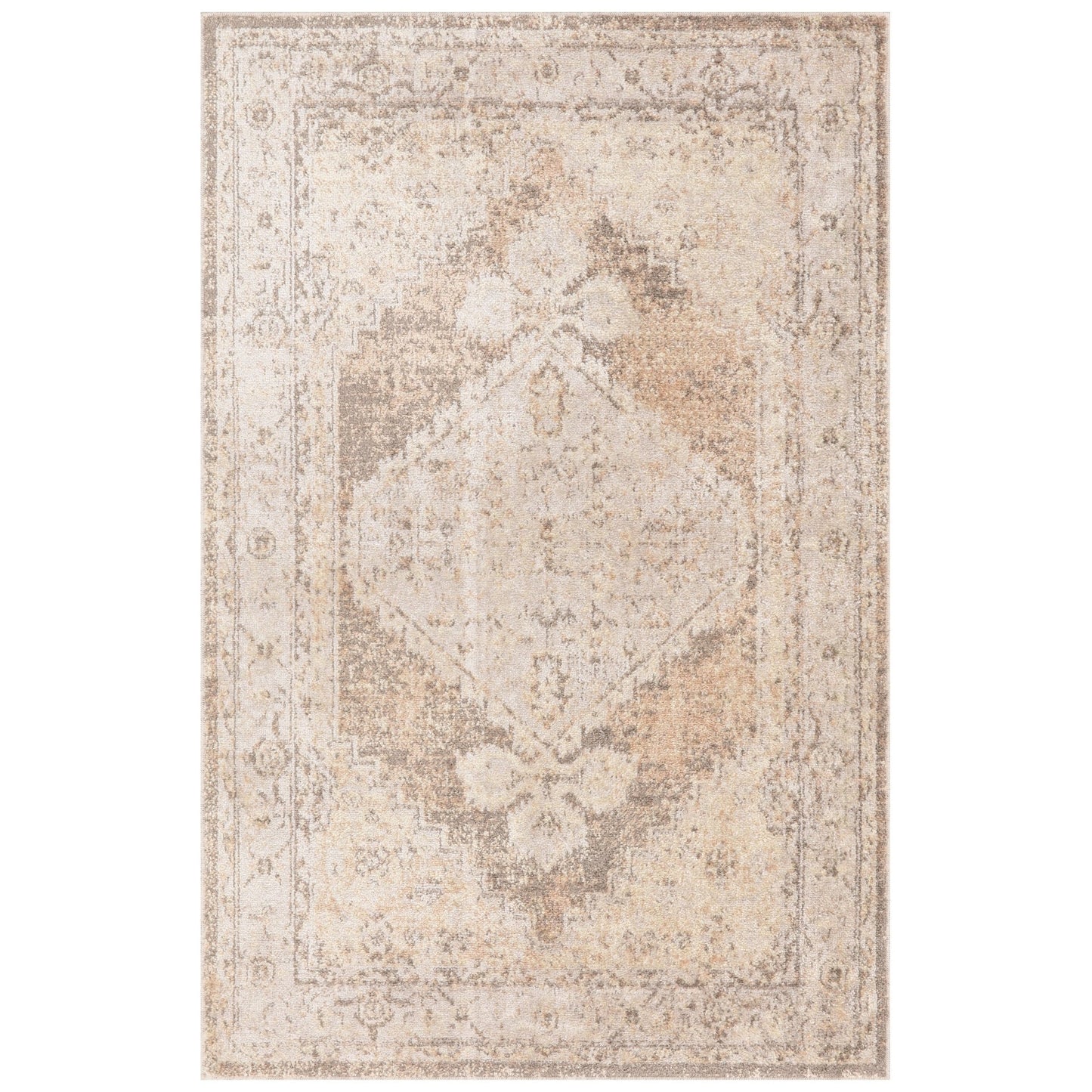 Tapis persan vieilli Nourison Abby, lavable en machine, pour intérieur uniquement.