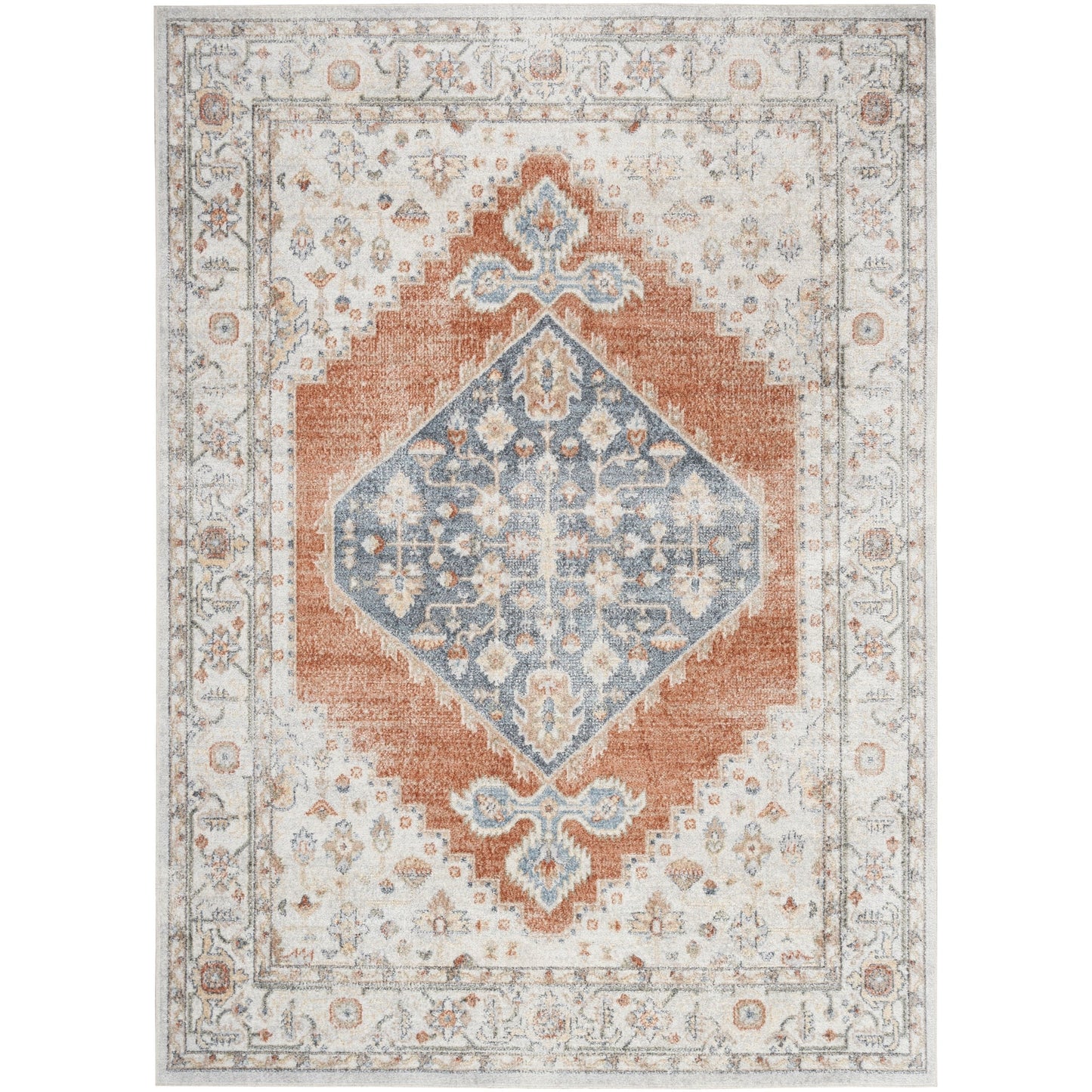 Tapis persan vieilli Nourison Abby, lavable en machine, pour intérieur uniquement.