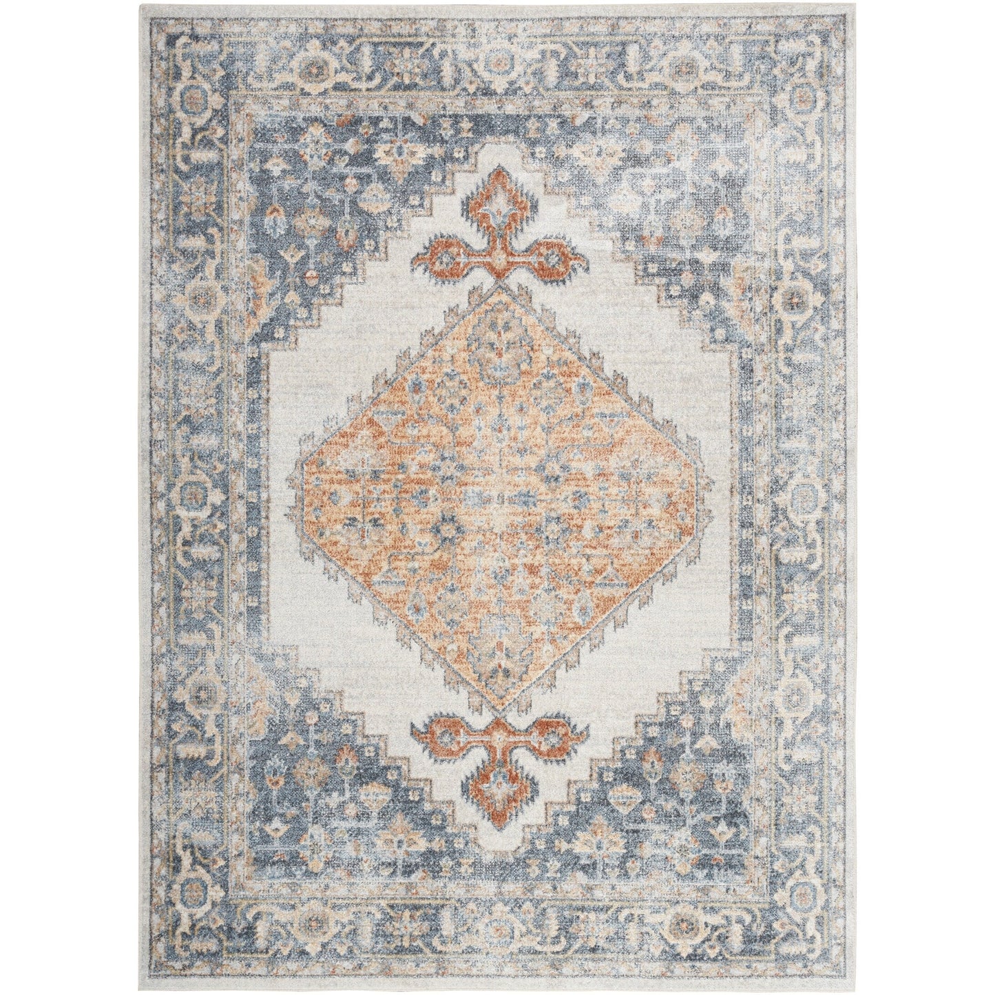Tapis persan vieilli Nourison Abby, lavable en machine, pour intérieur uniquement.