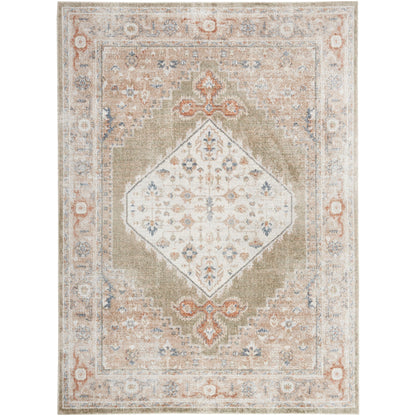 Tapis persan vieilli Nourison Abby, lavable en machine, pour intérieur uniquement.