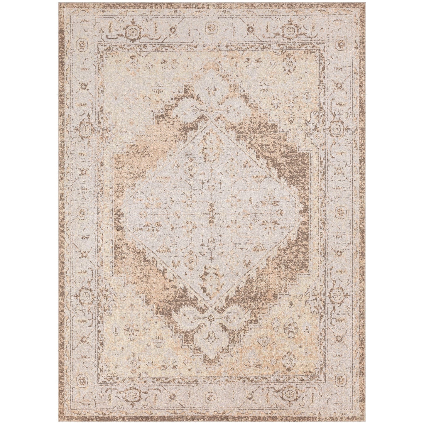 Tapis persan vieilli Nourison Abby, lavable en machine, pour intérieur uniquement.