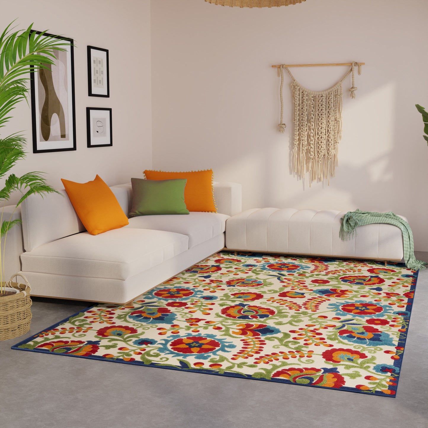 Tapis d'intérieur/extérieur à motif floral Nourison Alice