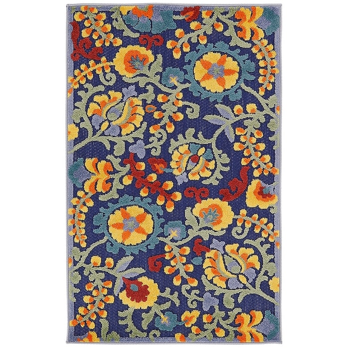 Tapis d'intérieur/extérieur à motif floral Nourison Alice