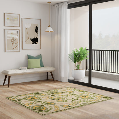 Tapis d'intérieur/extérieur à motif floral Nourison Alice