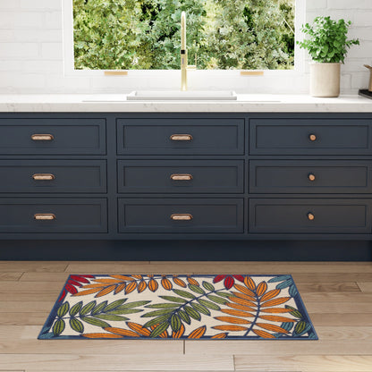 Tapis d'intérieur/extérieur à motif floral Nourison Alice