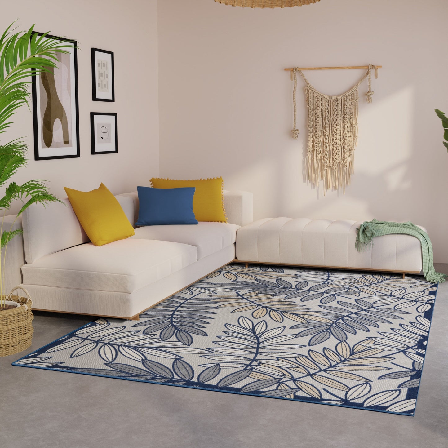 Tapis d'intérieur/extérieur à motif floral Nourison Alice