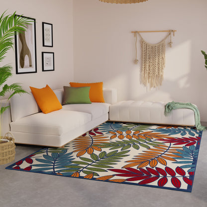 Tapis d'intérieur/extérieur à motif floral Nourison Alice