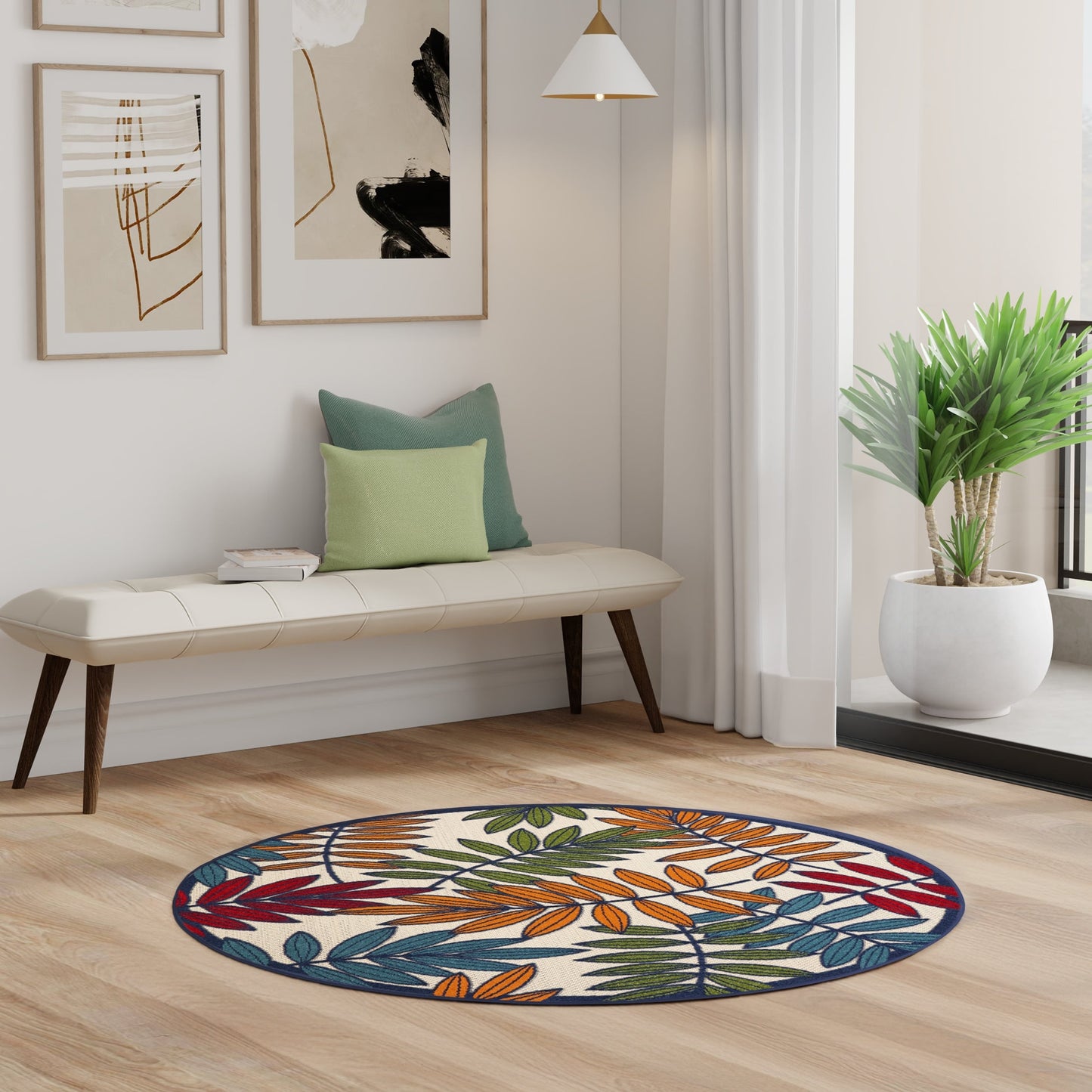 Tapis d'intérieur/extérieur à motif floral Nourison Alice