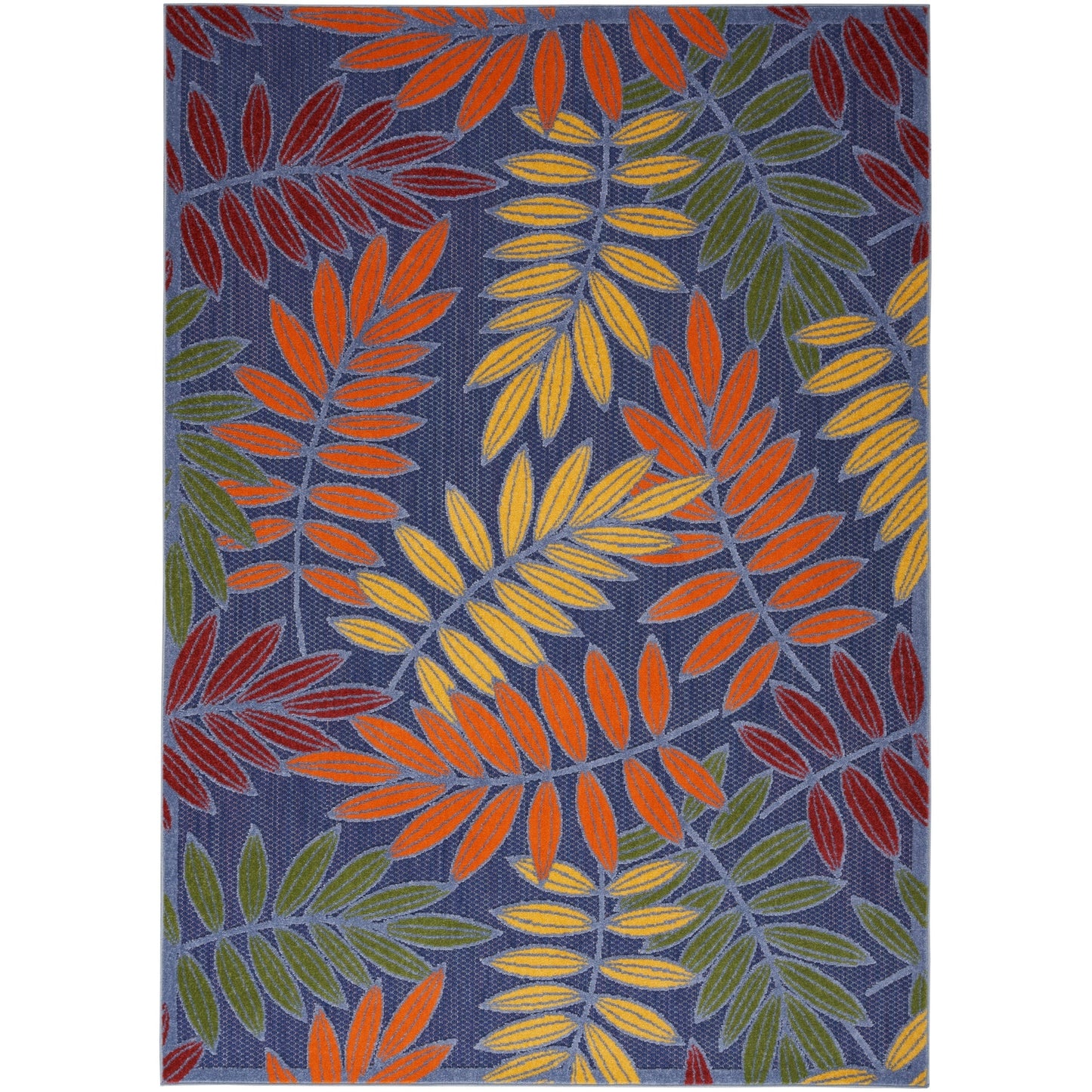 Tapis d'intérieur/extérieur Nourison Aloha à motif de feuilles vibrantes