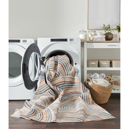 Tapis Nourison Astra lavable en machine, motif intégral