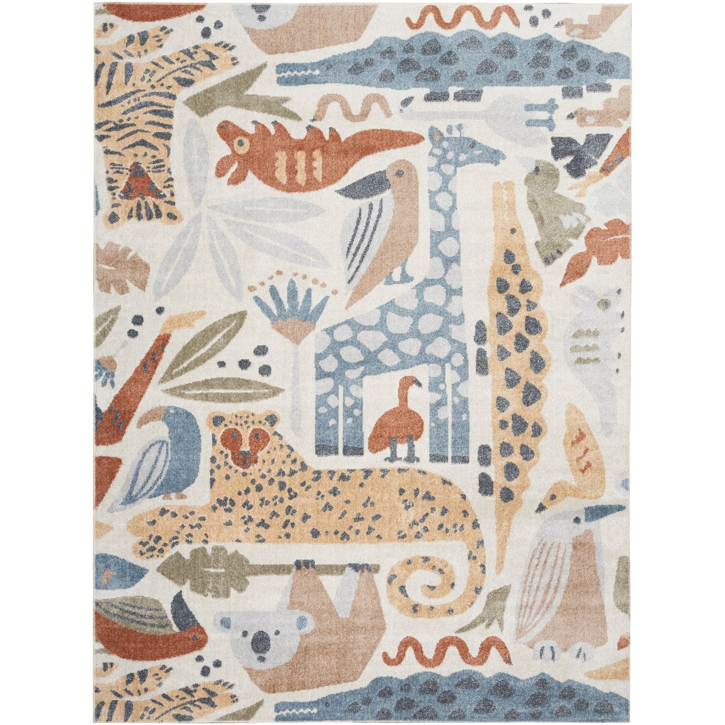 Tapis Nourison Astra lavable en machine à motif animalier