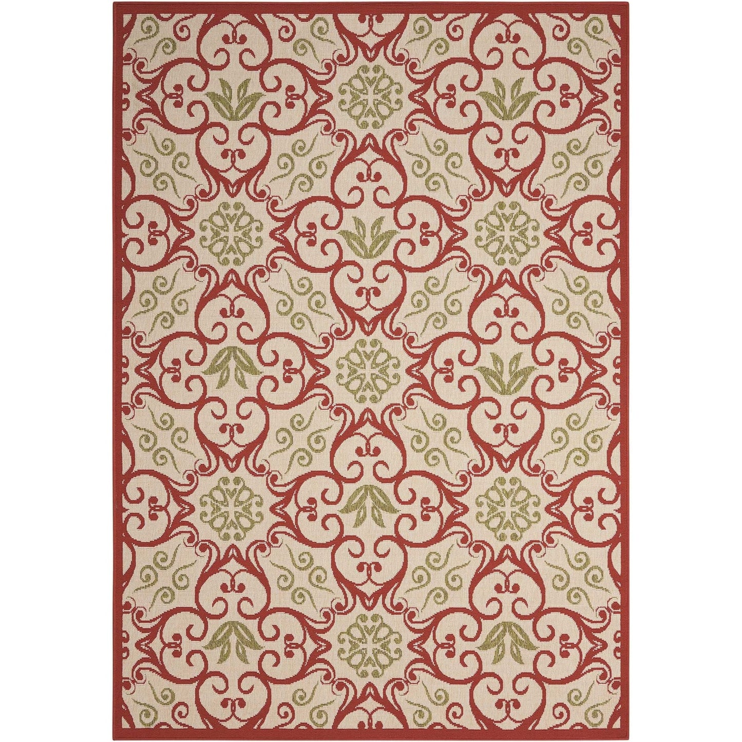 Tapis d'intérieur/extérieur Nourison à motif floral géométrique des Caraïbes