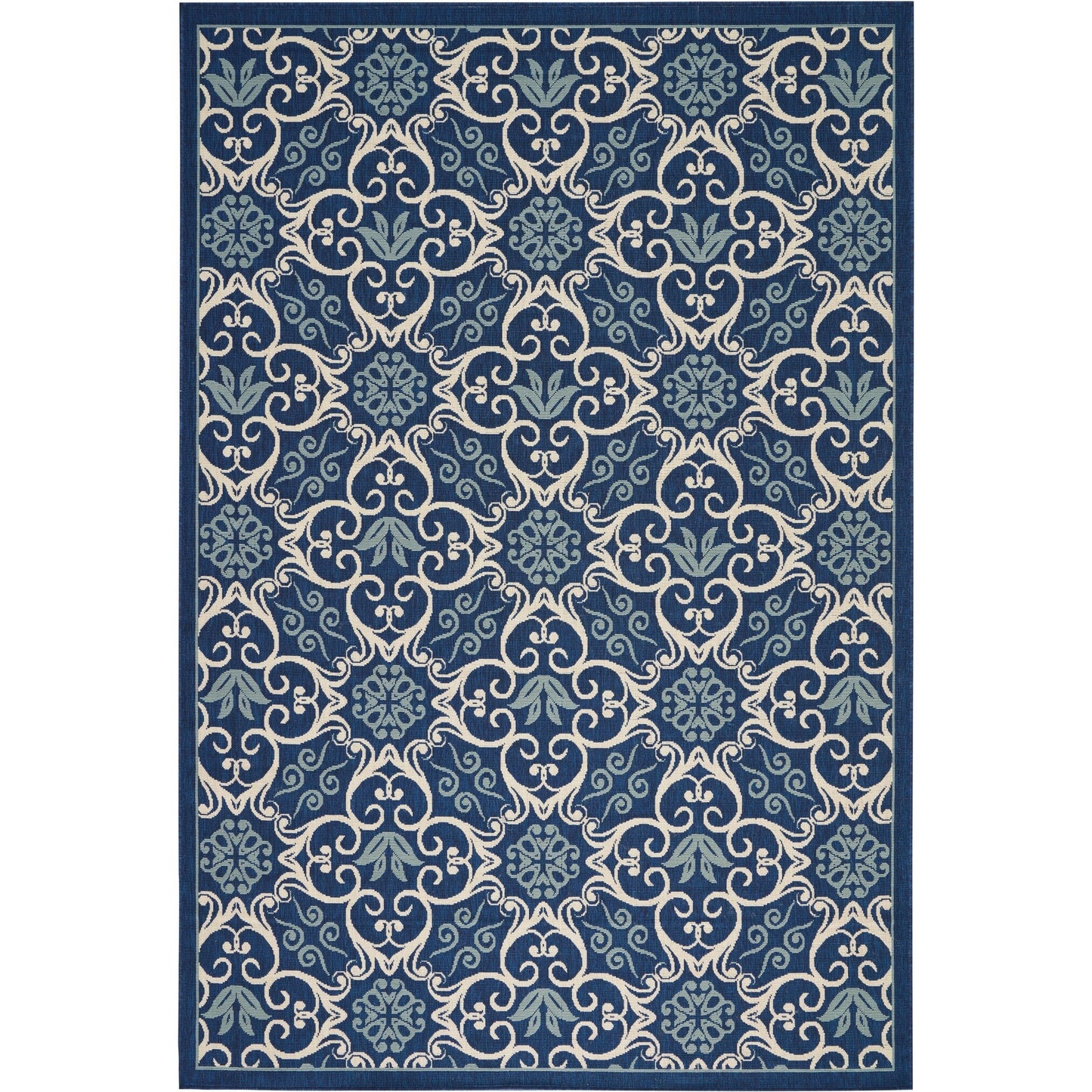 Tapis d'intérieur/extérieur Nourison à motif floral géométrique des Caraïbes