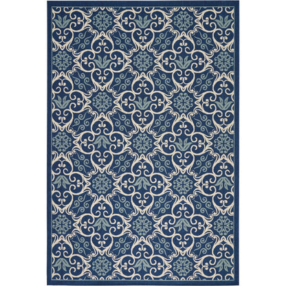Tapis d'intérieur/extérieur Nourison à motif floral géométrique des Caraïbes