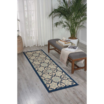 Tapis d'intérieur/extérieur Nourison à motif floral géométrique des Caraïbes