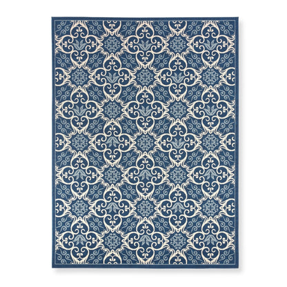 Tapis d'intérieur/extérieur Nourison à motif floral géométrique des Caraïbes