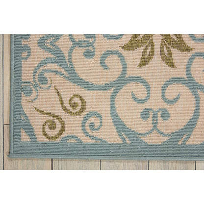 Tapis d'intérieur/extérieur Nourison à motif floral géométrique des Caraïbes