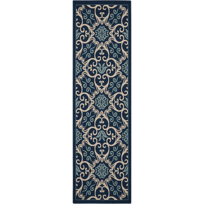 Tapis d'intérieur/extérieur Nourison à motif floral géométrique des Caraïbes