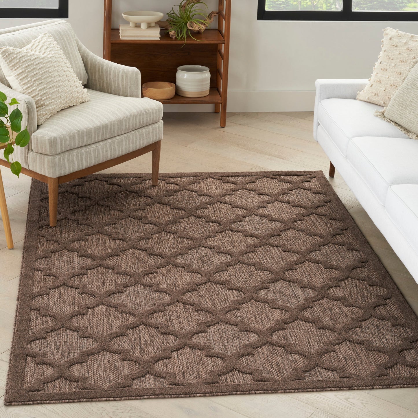 Tapis Nourison Easy Care intérieur/extérieur à motif treillis marocain