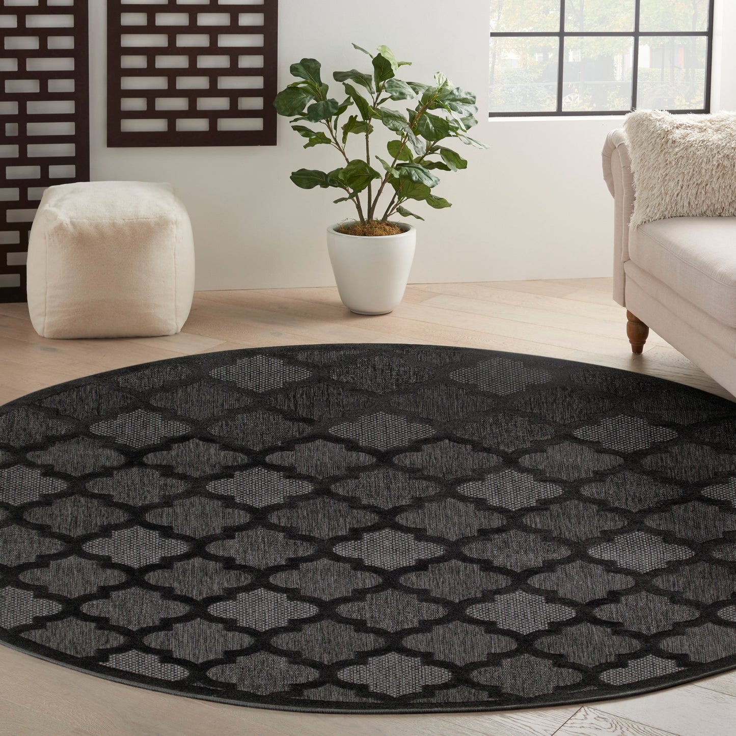 Tapis Nourison Easy Care intérieur/extérieur à motif treillis marocain