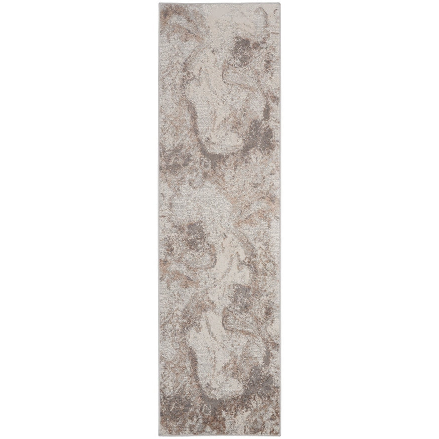 Tapis Nourison Elation moderne abstrait gris ivoire