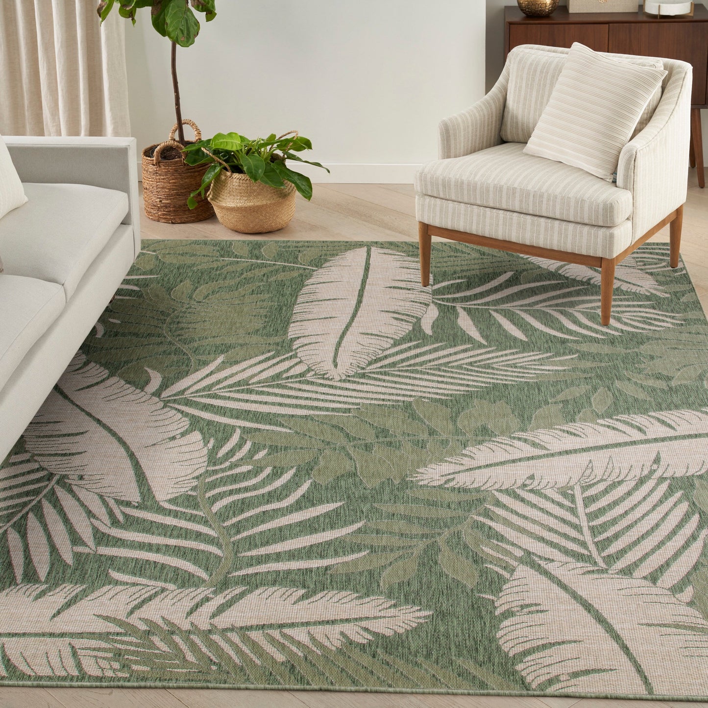 Tapis d'intérieur/extérieur Nourison Garden Oasis, inspiré par la nature