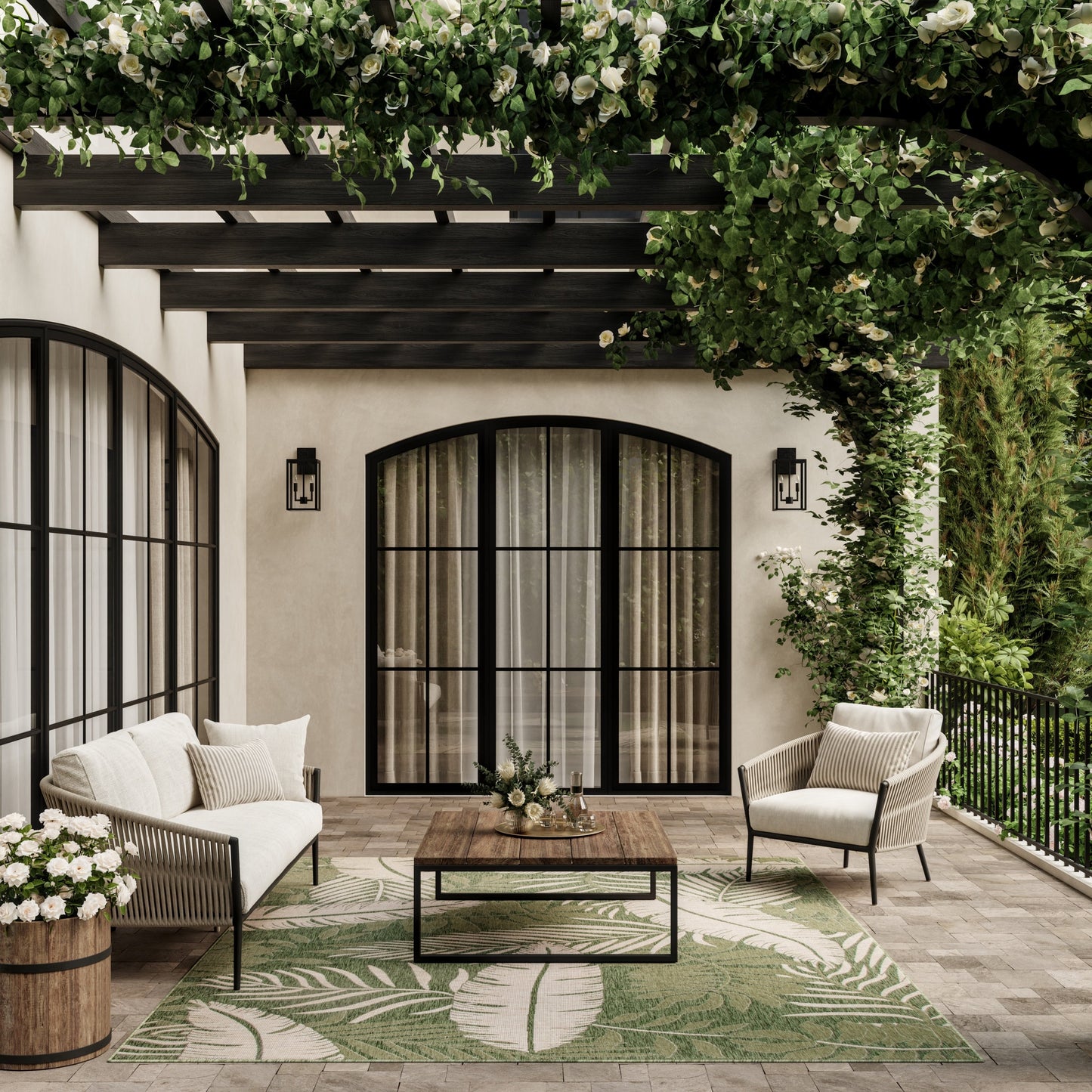 Tapis d'intérieur/extérieur Nourison Garden Oasis, inspiré par la nature