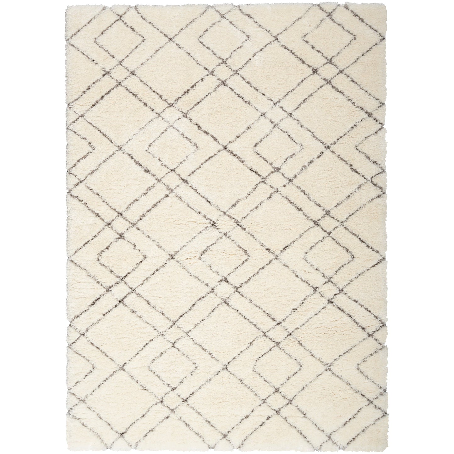 Tapis Nourison Luxueux à poils longs ultra moelleux, motif géométrique abstrait