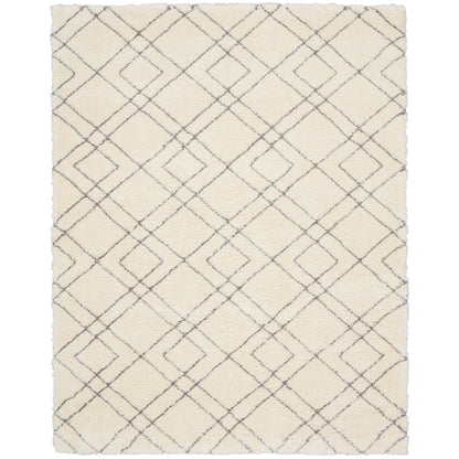 Tapis Nourison Luxueux à poils longs ultra moelleux, motif géométrique abstrait