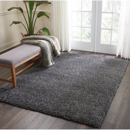 Tapis Nourison Malibu Shag moderne en peluche unie