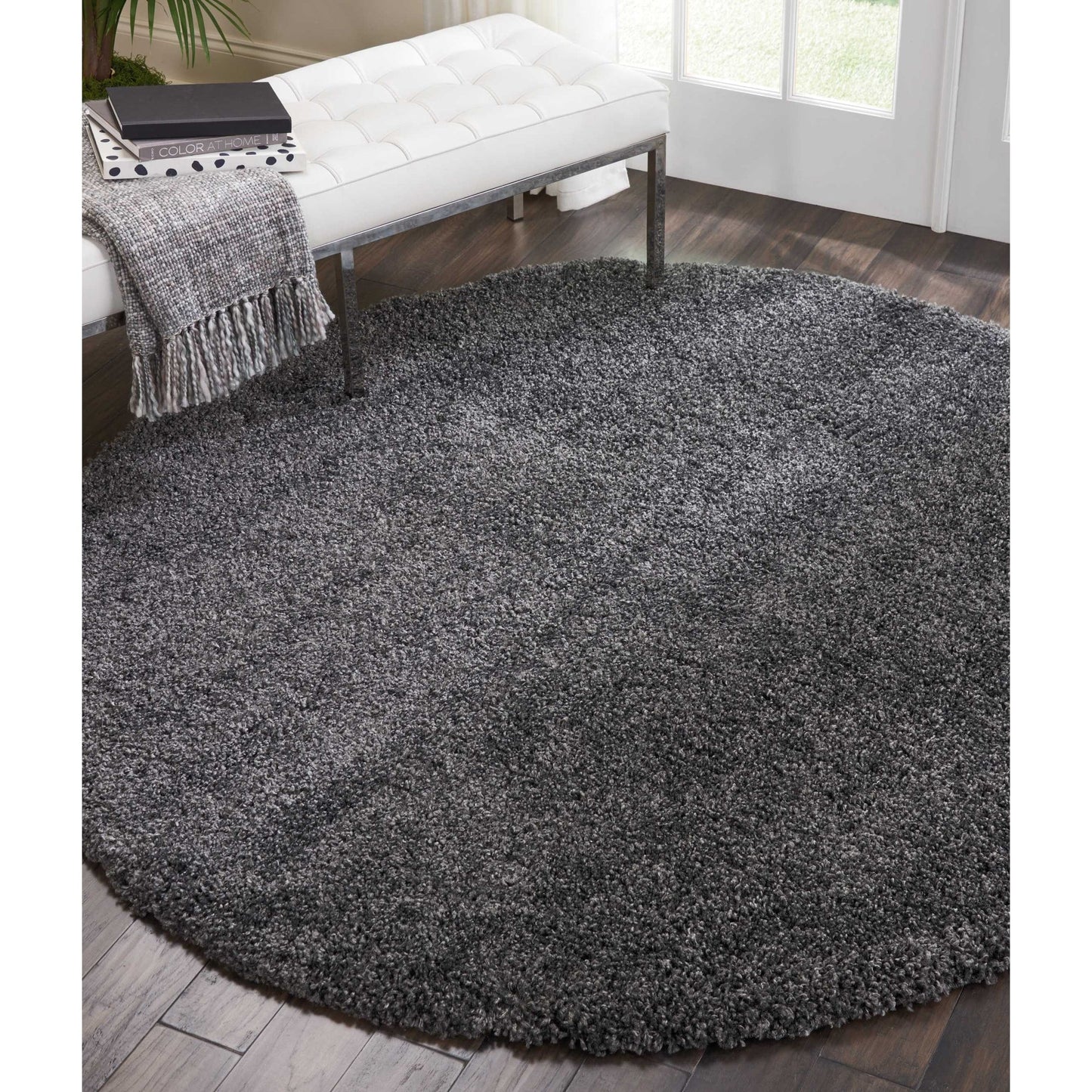 Tapis Nourison Malibu Shag moderne en peluche unie