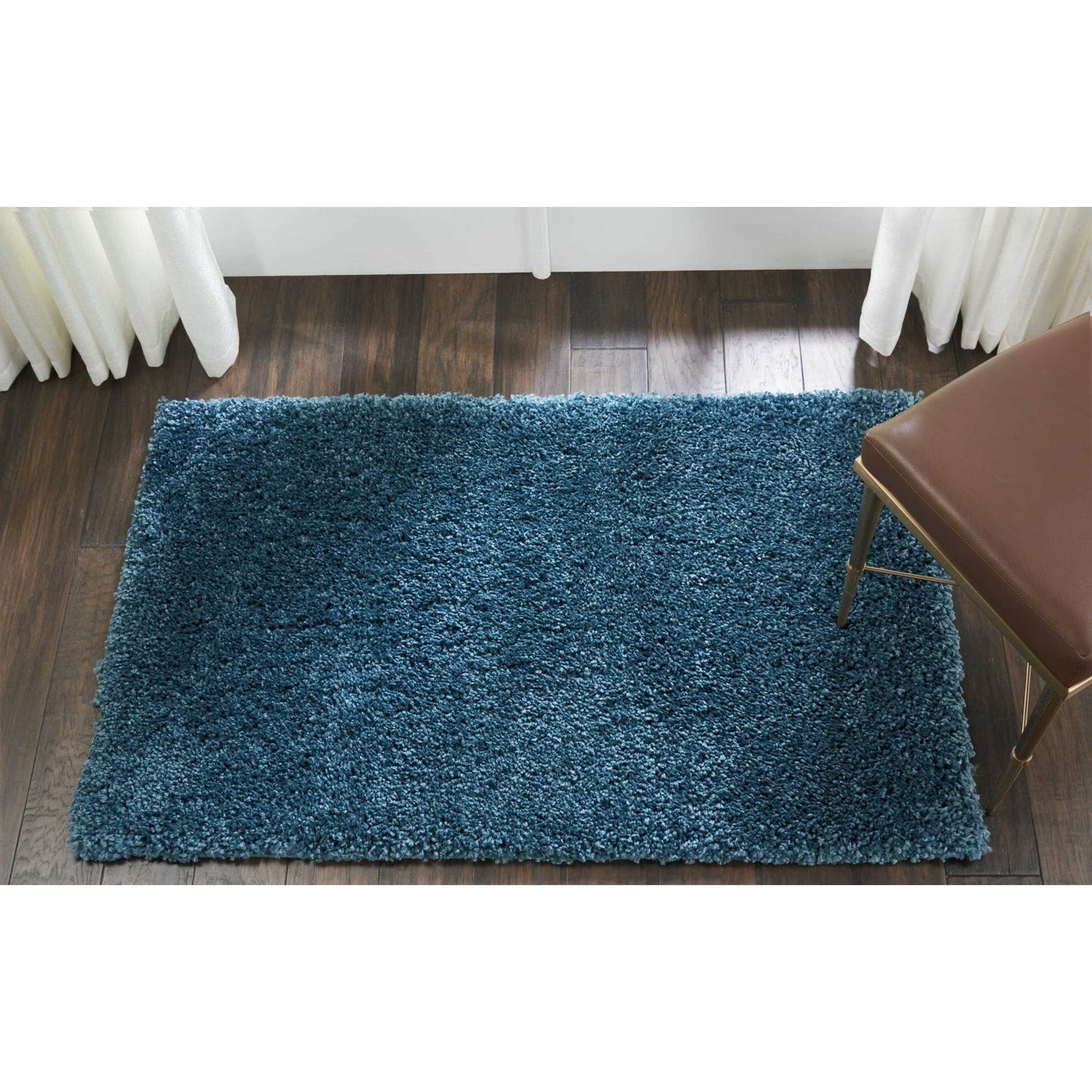 Tapis Nourison Malibu Shag moderne en peluche unie