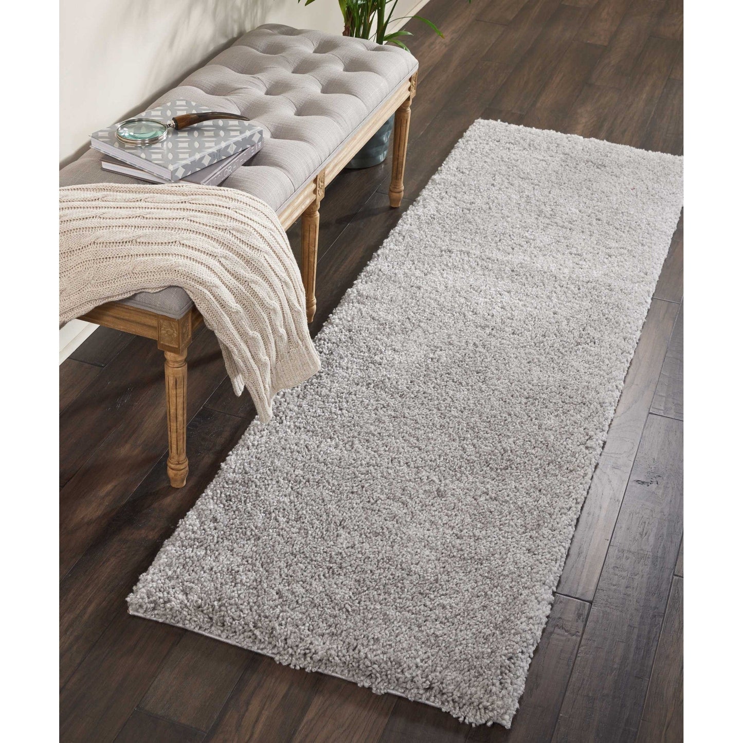 Tapis Nourison Malibu Shag moderne en peluche unie