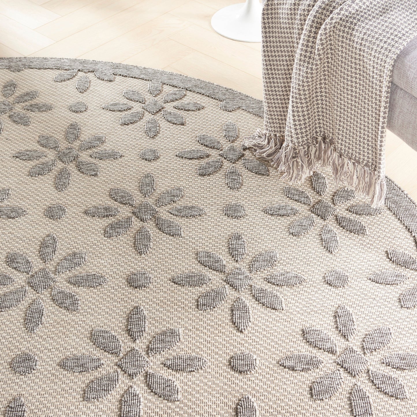 Tapis d'intérieur/extérieur Nourison Palamos à motif floral moderne et géométrique à hauteur variable