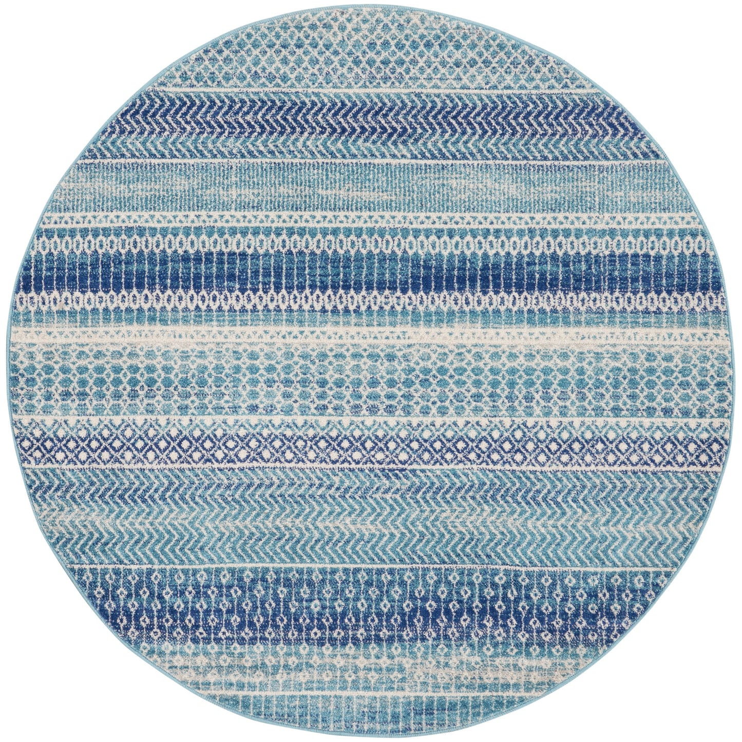 Tapis Nourison Passion bleu indigo à motif géométrique côtier