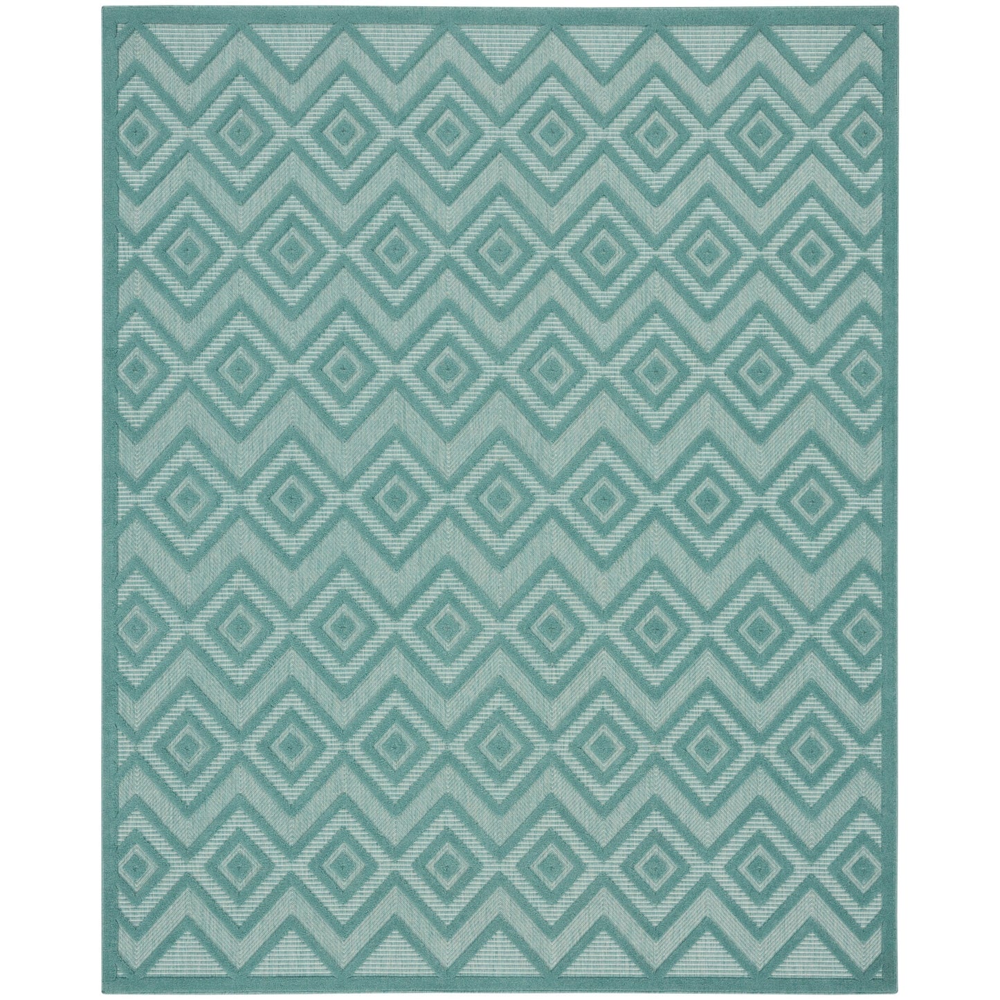 Tapis Nourison polyvalent pour intérieur/extérieur à tissage plat géométrique
