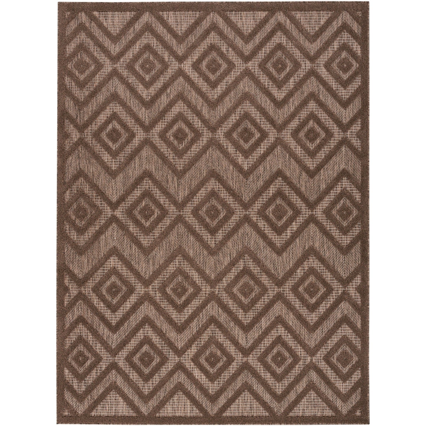 Tapis Nourison polyvalent pour intérieur/extérieur à tissage plat géométrique