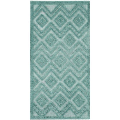 Tapis Nourison polyvalent pour intérieur/extérieur à tissage plat géométrique